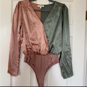 Peach Love California Satin Bodysuit - Rose and Sage